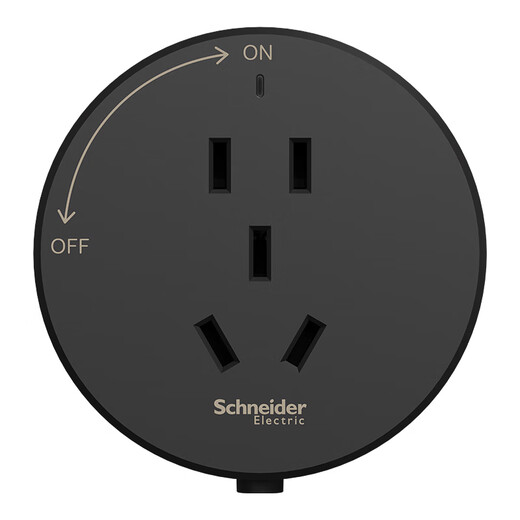 Schneider Electrical Rail Socket Adaptador de cinco agujeros, la instalación abierta y oculta está disponible, el enchufe de cinco hoyos de negro profundo