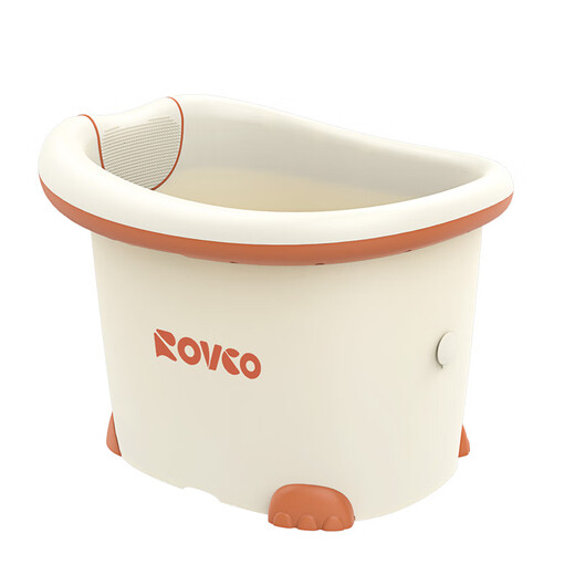 Rikang bathtub, baby bathtub, larger bathtub, newborn swimming bucket, free bath stool beige X1002-2