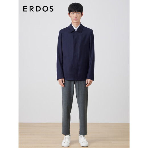 Erdos Frühlings- und Sommer -Wolllicht -Geschäft Pendler gelegentlich vielseitiger leichtes Gewicht einfacher Männerjacke, die blau l 175/96a versteckt
