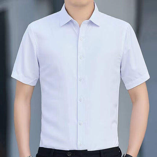 
prenomen elastic ice silk free short-sleeved shirt men's business casual formal wear work clothes men's shirt 9856 41