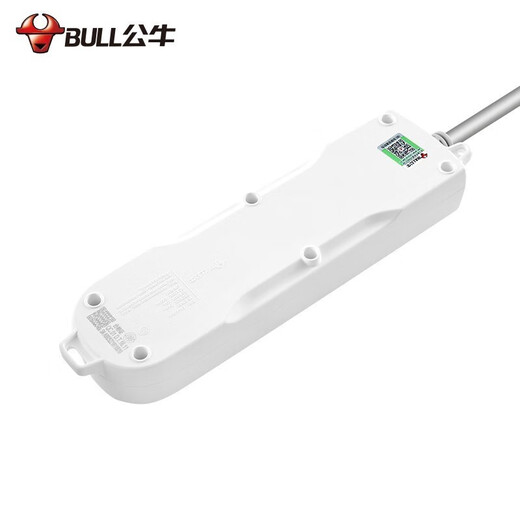 BULL three-position two-three plug multi-hole GN-606A 1.8 meters new national standard socket wiring and drag strip master control switch blue and white classic