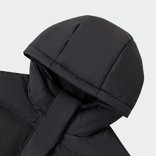 Adidas Down Jacket Jacke Frauen 2024 Neue Winter Sportbekleidung Windproof Casual Long Knie mit Kapuze Down Jacke JV6197 Schwarz/80% Ente Down M.
