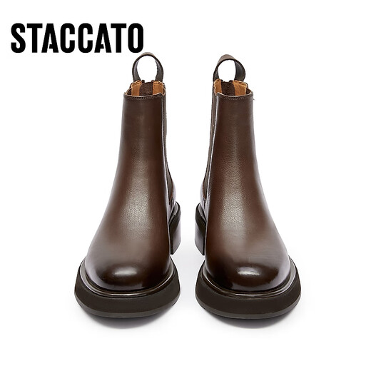 Sigatu's new winter style British style Chelsea boots short boots thick heel fashion boots women's boots D9930DD3 Pine brown (velvet) 39