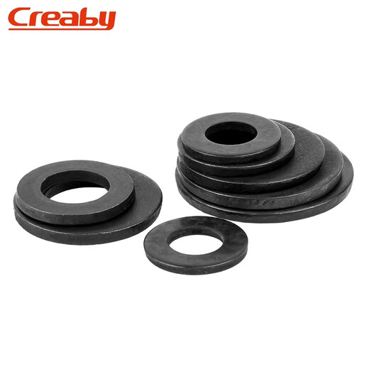 Creaby black grade 12 flat washer enlarged and thickened screw washer metal round meson thin grade 12 black M12*24*2.5 (20 pcs)