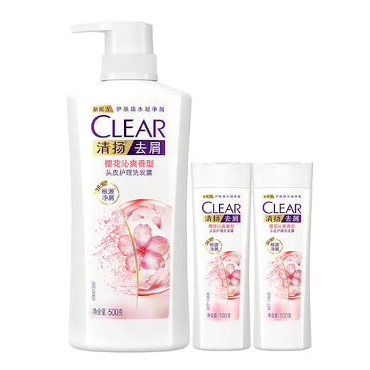 清扬（CLEAR）去屑头皮护理洗发水樱花沁爽香型500g+100g*2  