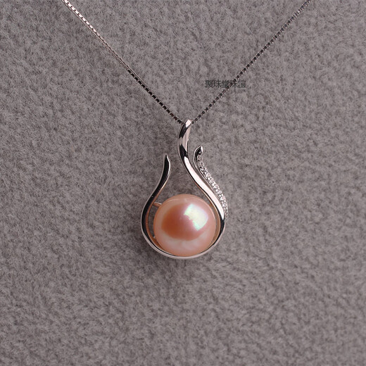 Zhuofu 9-10mm natural freshwater pearl pendant necklace s925 sterling silver women's pendant clavicle chain pendant single genuine white single pendant silver without chain 9-10mm