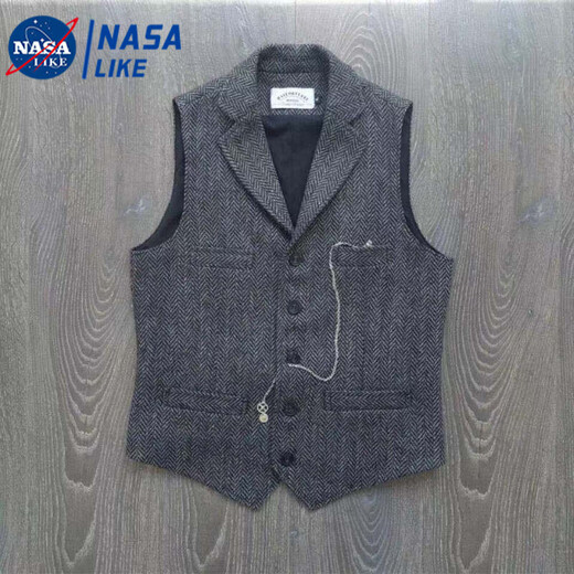 Taozilang Spring and Autumn British retro herringbone wool suit vest men casual slim men wool vest trend SN12 dark gray 2XL