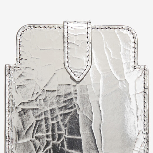Maison Margiela Magiela broken mirror series leather mobile phone bag coin wallet card bag men and women H7730 silver