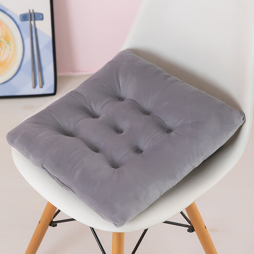 促销加厚坐垫椅垫屁股垫屁垫加厚秋冬四季通用学生办公室椅子 双面-短毛绒灰色3893 通用款40*40cm