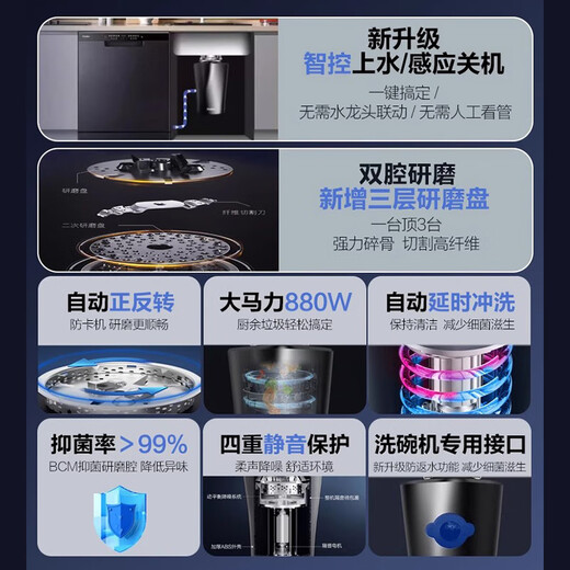 Haier kitchen waste disposer kitchen household grinding kitchen waste grinder silent food waste machine flagship model LD820-E1