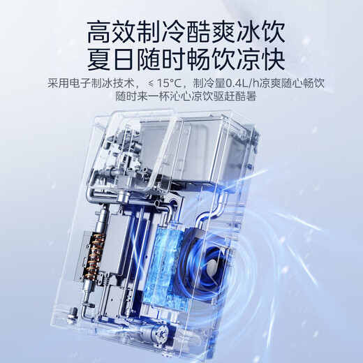 美的（Midea）家用净水器伴侣 白月光管线机 全通量适配 6段控温 智能触控 壁挂式直饮机 速热饮水机 MG902-D 白月光冷热款管线机