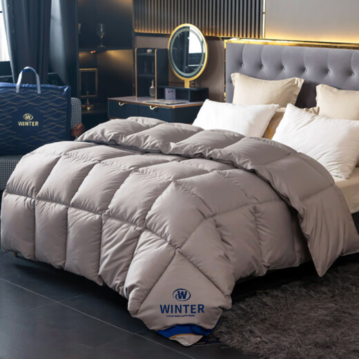 LangSha star hotel 95% white goose down duvet quilt core winter quilt thickened single and double heating quilt spring and autumn four seasons quilt brown [95% goose down star hotel experience] 180*220cm[6Jin[Jin equals 0.5kg]]