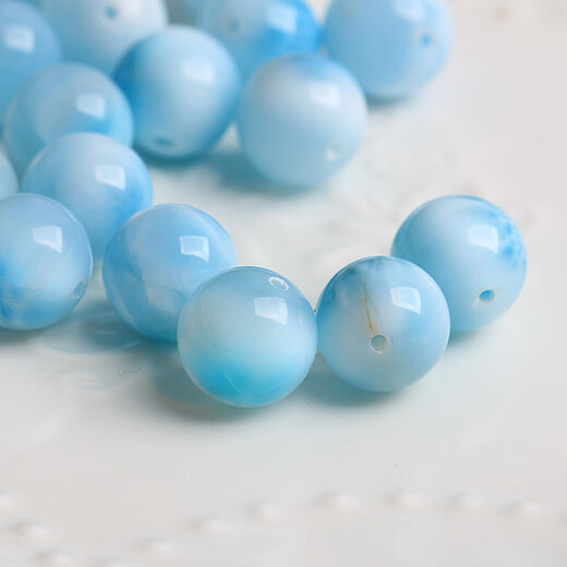 Li My Old Phoenix Gold Store Style Original Ore Sea Pattern Stone Scattered Beads Round Beads Lalima Single DIY Handmade Duobao Wenwan Hands Natural Sea Pattern 6mm Single