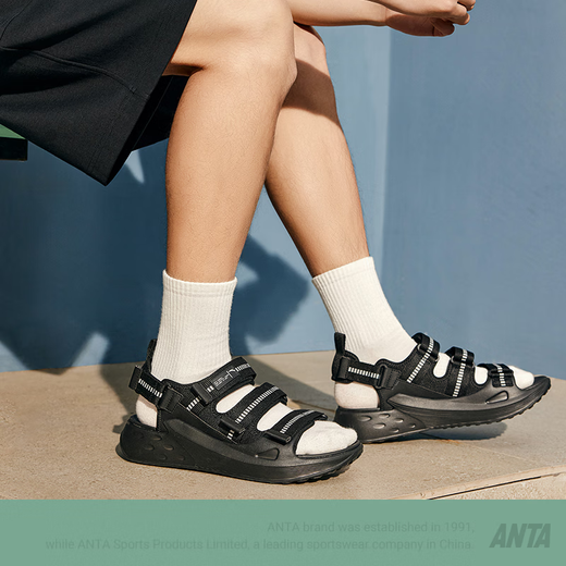 安踏冰糖凉鞋拖鞋男夏季透气厚底增高潮流舒适沙滩户外凉拖鞋