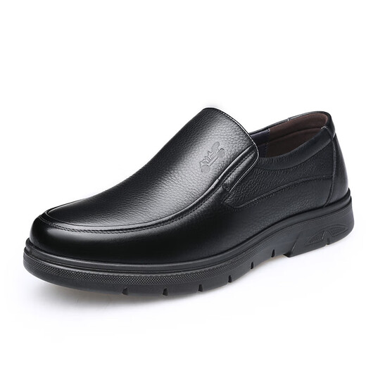 
Classic car leather shoes for men cowhide four seasons men's leather shoes for business casual men's shoes soft sole non-slip middle-aged and elderly daddy shoes LYC9901 black [single shoes] 41
