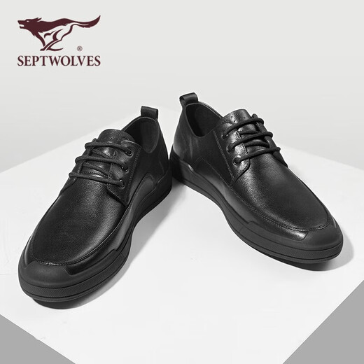 SEPTWOLVES leather shoes men's business formal shoes men's British casual men's shoes 8311480617 black 41