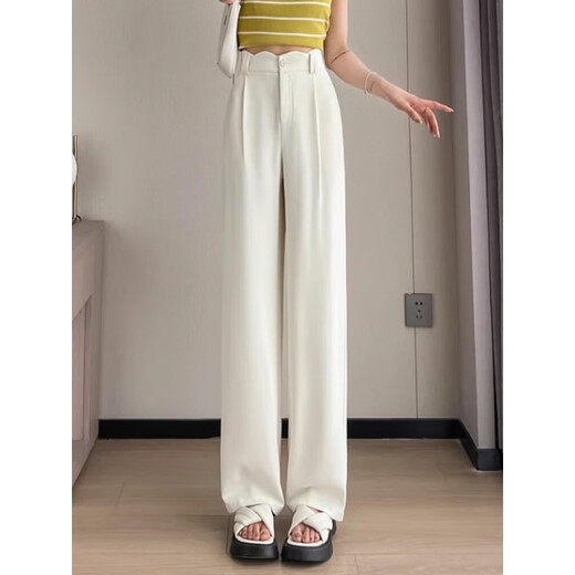 High waist wide-leg pants for women in summer new loose and versatile trendy casual pants for women straight suit trousers 692 black 295 2XL 143-159Jin[Jin equals 0.5 kg]