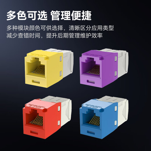 PANDUIT 泛达插座网口网络面板超五类六类超六类免打线模块非屏蔽RJ45网线平口斜口86型 六类非屏蔽模块 橘色CJ688TGOR