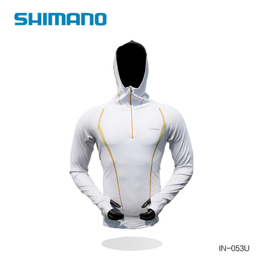 SHIMANO Ice Silk Fishing Suit New IN-053U Summer Hooded Fishing Suit Anti-mosquito Quick-drying Moisturizing Sun Protection Suit White L