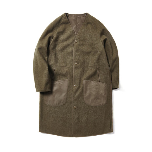 Children who are tired of playing trench coat + liner Okayama waterproof fabric Australian merino wool autumn and winter retro coat trench coat + liner set L