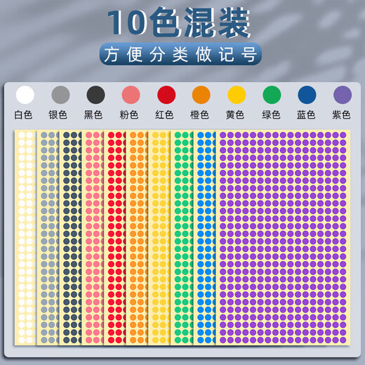 彩色圆点贴圆贴纸圆形不干胶标签纸手写可粘贴小尺寸小圆点小标签贴纸圆圈数字号码编码编号贴红色颜色大号圆 19mm_单色15张/包(共1050贴)需备注颜色