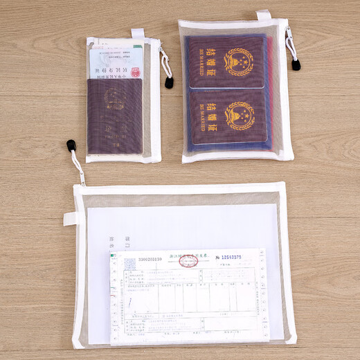 HKDA passport storage bag overseas travel document file bag transparent portable boarding pass card travel protection bag storage bag A4 large single layer [1 pack] suitable for large A4