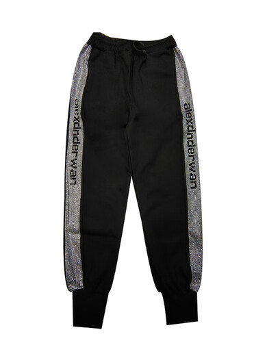 Mad Cortes Design Trendy Brand Sports Casual Pants Women's Summer Trendy Hot Diamond Nine-Point Pants Loose and Versatile Harem Pants White M