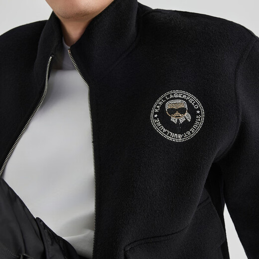 Karl Lagerfeld 100% lana de oveja chaqueta informal cálida de lana estilo invernal Galeries Lafayette hombre 1K1C70706640 negro S (46)