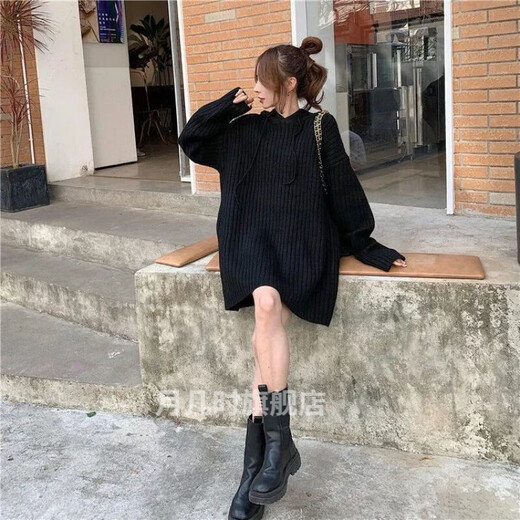 韦戒鲨鱼裤搭配上衣外出秋冬韩版2024新款连帽宽松中长款慵懒风下衣失 9716杏色 L