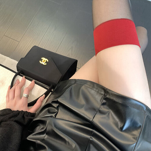 Langsha stockings for women 2 pairs of ultra-thin pure lust long knee-high stockings for women high stockings sexy thigh stockings with red edges and black silk