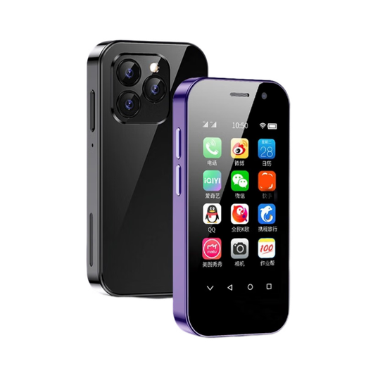 Soyes18 Mobile Unicom 3g mobile phone ultra-thin mini smart phone ultra-small students junior high school children pocket mobile phone TikTok WeChat Android small screen Full network black facial recognition 3+32G standard configuration