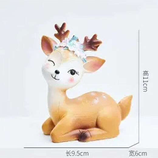 Qumeisi cartoon sika deer ornaments living room children's room decoration ornaments car ornaments cute deer birthday gift family of four deer