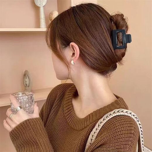 [Heißes Produkt] Friseurwerkzeuge Japanische und Koreanische modische rechteckige quadratische Clip High Skull Top Mode Haarnadel 4 cm groß 1/zufällige Farbe