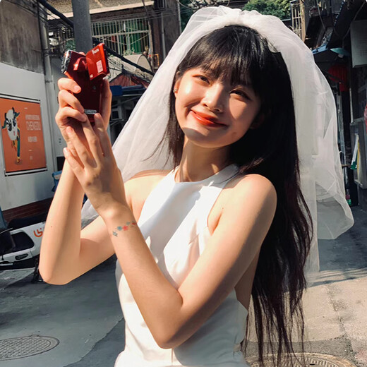 Jingli Jingda veil and marriage marriage bride headdress photo confession registration puffy yarn decoration white veil children's veil proposal veil - hairpin style