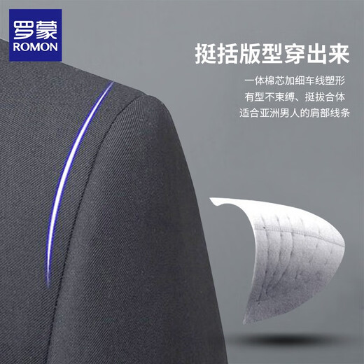 Luo Meng high-end no-iron anti-wrinkle suit men's business casual wedding formal suit jacket top men's black (suit + trousers + shirt + gift bag) XL