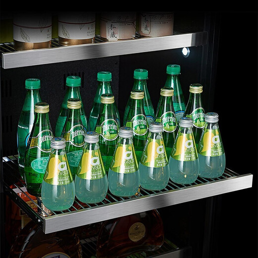 BAIKAILUN office glass door red wine tea beverage cabinet small home commercial living room fruit preservation cabinet air-cooled frost-free refrigerated cabinet display cabinet 1.8 meters air-cooled constant temperature red wine cup holder + ice bar style