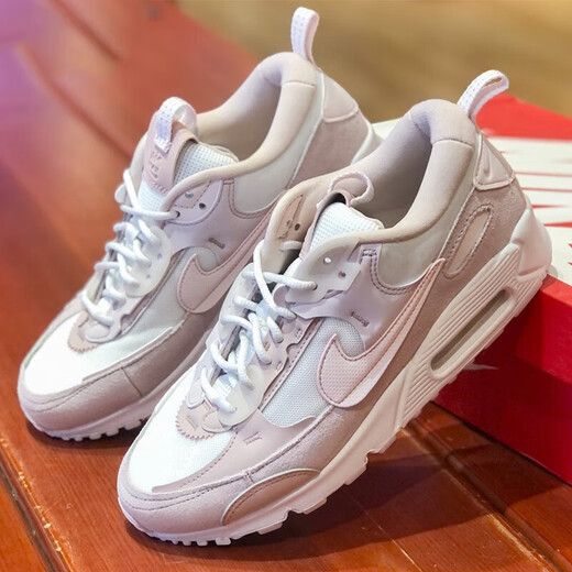 Nike (NIKE) women's shoes spring new sports shoes AIR MAX air cushioning shoes cushioning shoes low top transparent DM9922-104 white light pink rose red 38