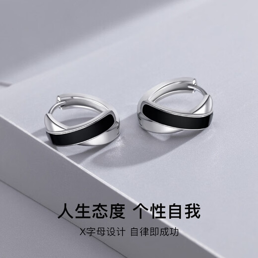 BJYL Men's Earrings Men's Trendy Light Luxury Ins Earrings Men's Niche Design Simple Earrings for Boyfriend's Birthday Gift Single