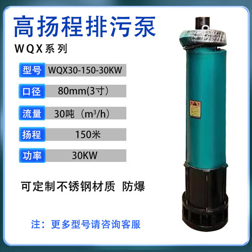 XMSJWQN High Heft Metroversible Abwasserpumpe Tiefe Brunnenpumpe Mehrstufige Abwasserpumpe WQX 100-Meter-Kopf-Explosions-Mine-Pumpe WQX15807 Punkte 5 kW15 Tonnen