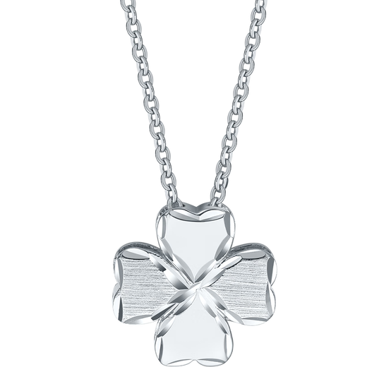 Saturday Fu PT950 platinum necklace four-leaf clover pendant B0612600 about 3.22g 40+5cm birthday gift