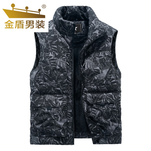 金盾棉马甲男冬季加绒保暖背心多口袋工装羊羔绒马夹加厚大码坎肩外套 8776款卡其色(加棉) 加绒 2XL 推荐(140-155斤