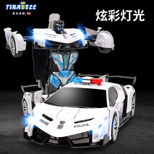 TINABELL英国品牌儿童玩具男孩手势遥控变形汽车机器人3-6-10岁生日礼物 四控50cm巨无霸-烤漆青