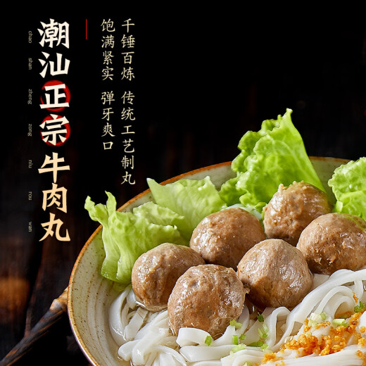潮庭潮汕牛肉丸粿条1381g 麻辣烫火锅食材关东煮早餐夜宵