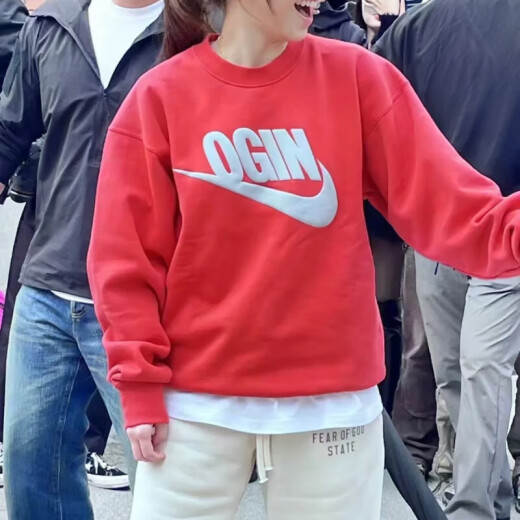 耐克（NIKE）NIGO ×  CREW FLC联名款亚洲限定系列反转logo套头卫衣 FV5942-687 XL