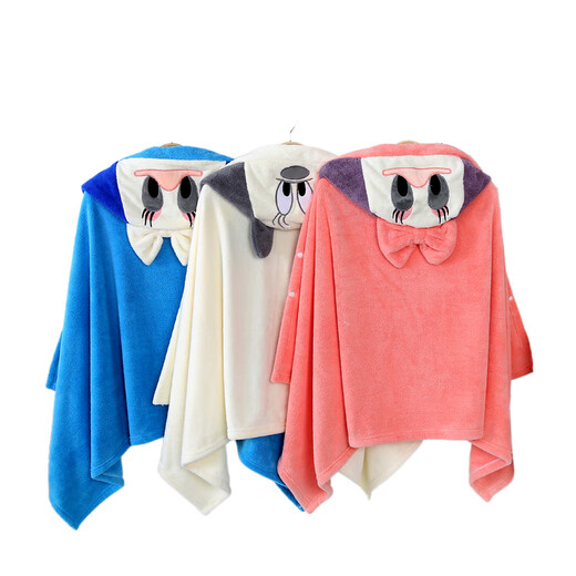 Silk Children's Bath Towel Cape with Hat 8-12 Years Old Cartoon Pure Cotton Hat Hat Newborn Baby Male and Female Specially Available for Older Children Monkey Pink Cape 70*140cm (1-5 Years Old)