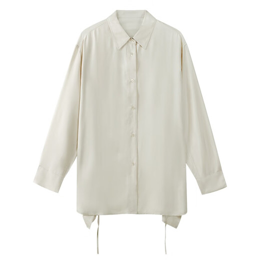 The Sea Life OU Hai Yisheng Ice Silk Shirt Women's Automne Back Hollow Design Acetate Tabill