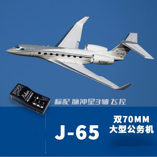 BILLY RICE固定翼飞机大型飞机J-65大型湾流公务机客机J65双发70涵道航模 整机不带飞控(自行组装调试))
