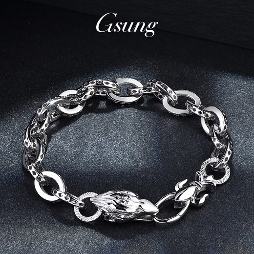 GsunG's new platinum bracelet men's atmospheric cross chain PT950 fashionable and shiny large platinum men's bracelet eagle beak is calculated based on the gold price of the store that day
