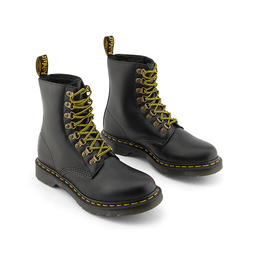 Martin (Dr.Martens) 1460 hommes et femmes Pascal confortables et polyvalentes plus en velours chaud 8-hole-fille martin bottes noir 36