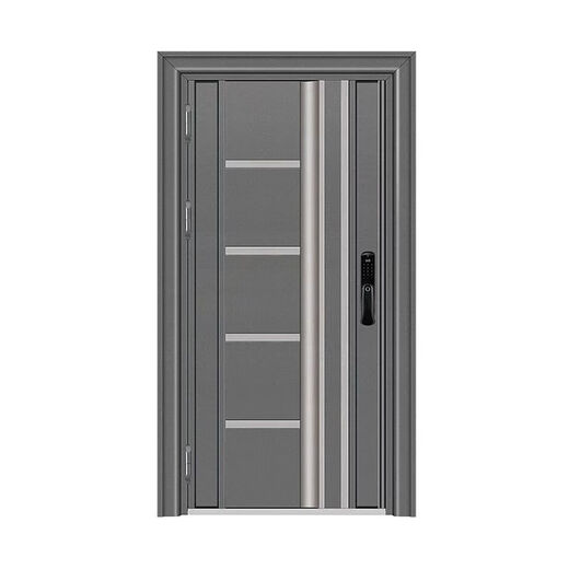 Qinkai customized 304 stainless steel double-door Korean door single-door home villa security door ventilated glass entry door style 3 (customized - intention fee) 304 stainless steel (from 1680/square meter)